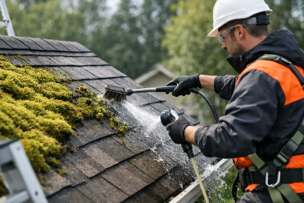 How to Remove Roof Moss Safely